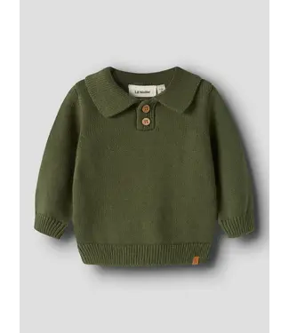 Lil' Atelier NBMOLO LS KNIT POLO LIL Cypress by Lil' Atelier