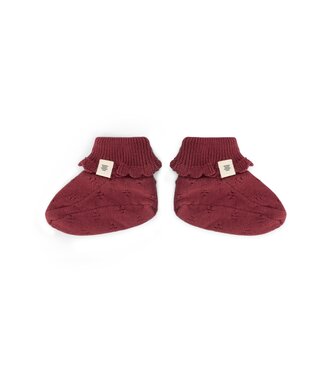 A tiny story baby slippers Dark red by a Tiny story