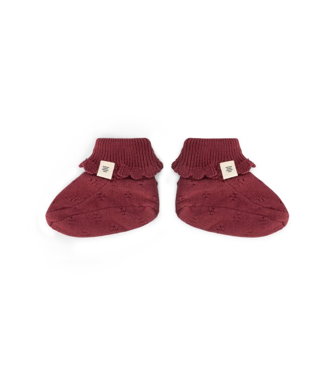baby slippers Dark red by a Tiny story