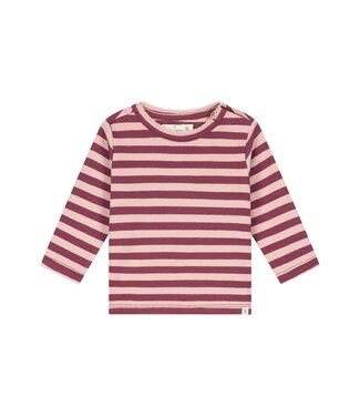 A tiny story baby t-shirt long sleeve streep Dark red by a Tiny story