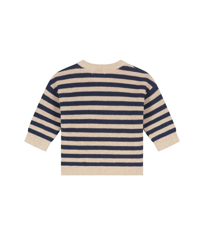 baby pullover licht streep Dark Blue by a Tiny story