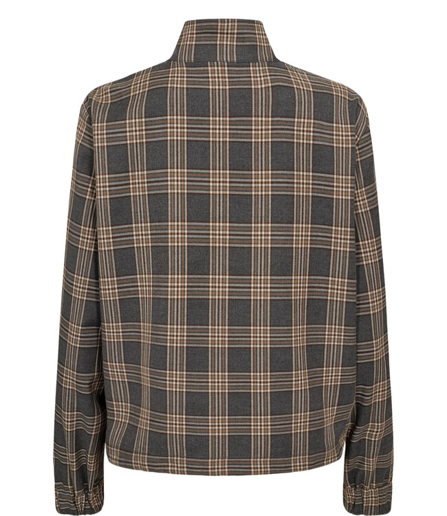NUKAMALA ZIP SHIRT Dark grey melange by Nümph