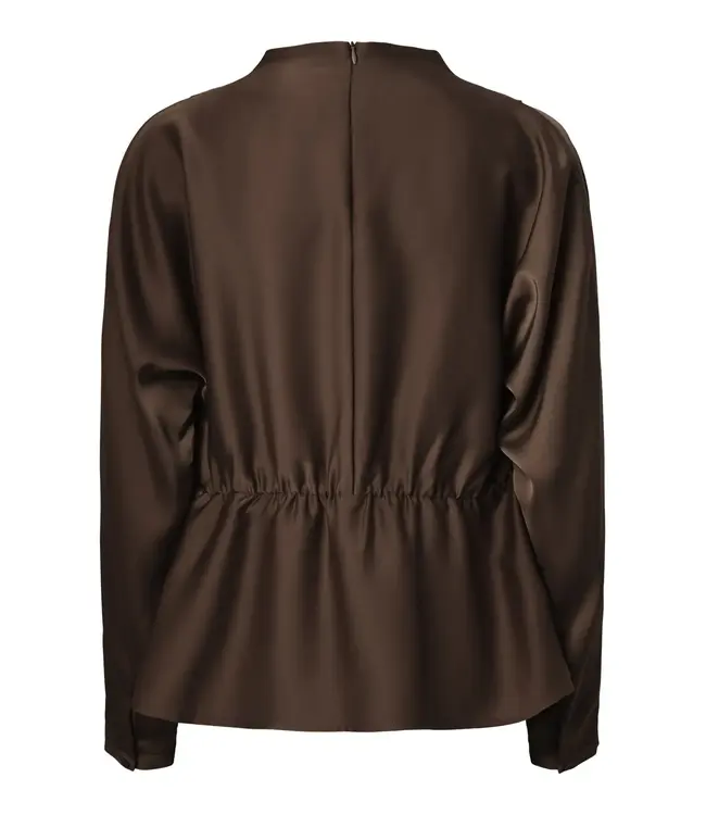 YASPELLA LS FUNNEL NECK TOP S. NOOS Chocolate Brown by Y.A.S.