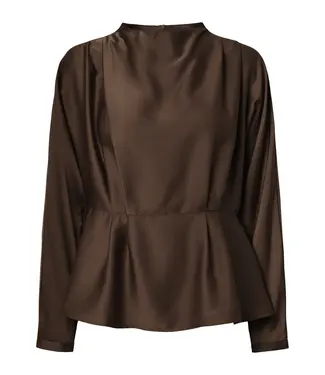 Y.A.S. YASPELLA LS FUNNEL NECK TOP S. NOOS Chocolate Brown by Y.A.S.