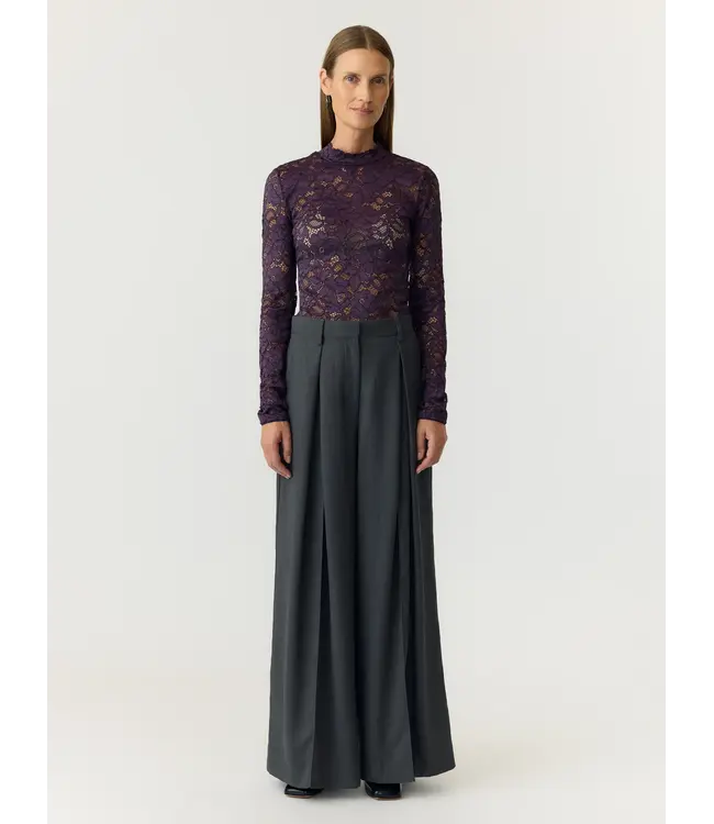 YASLACEY LS LACE TOP S. NOOS Plum Perfect by Y.A.S.
