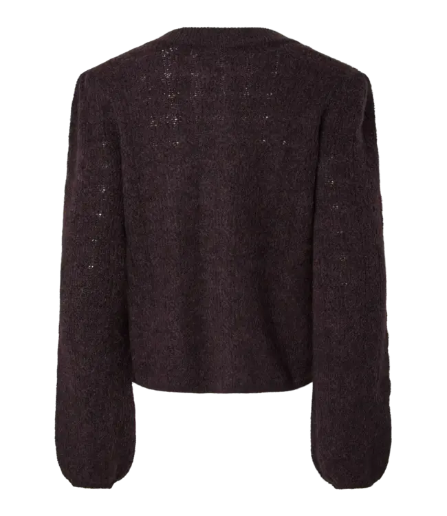 YASBONSO LS KNIT CARDIGAN S. Plum Perfect New black bows by Y.A.S.