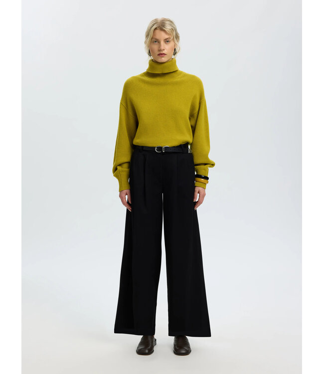 SLWELLIE LS KNIT ROLL NECK Avocado Oil by Selected women