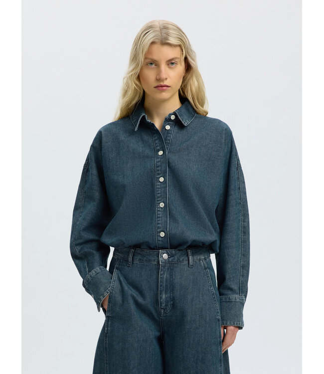 SLWBELLA BATSLEEVE DENIM SHIRT Medium Blue Denim by Selected women