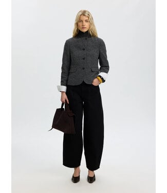 Selected Women SLWFITTED CLEA SHORT BLAZER Black MULTI STRUCTURE by Selected women