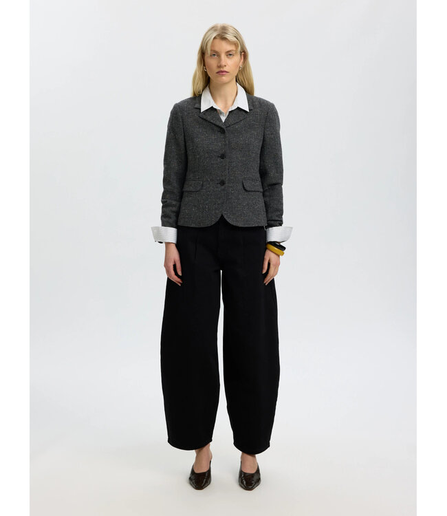 SLWFITTED CLEA SHORT BLAZER Black MULTI STRUCTURE by Selected women