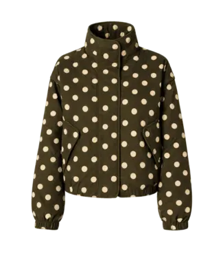 Y.A.S. YASFIPA LS QUILTED JACKET Dark Olive BIRCH DOTS by Y.A.S.