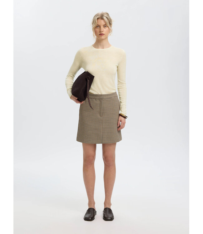 SLWVENDY LS KNIT WOOL O-NECK NOOS Birch by Selected women