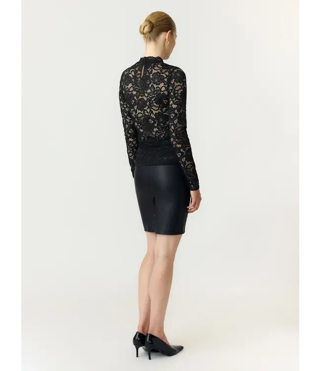 YASLACEY LS LACE TOP S. NOOS Black by Y.A.S.