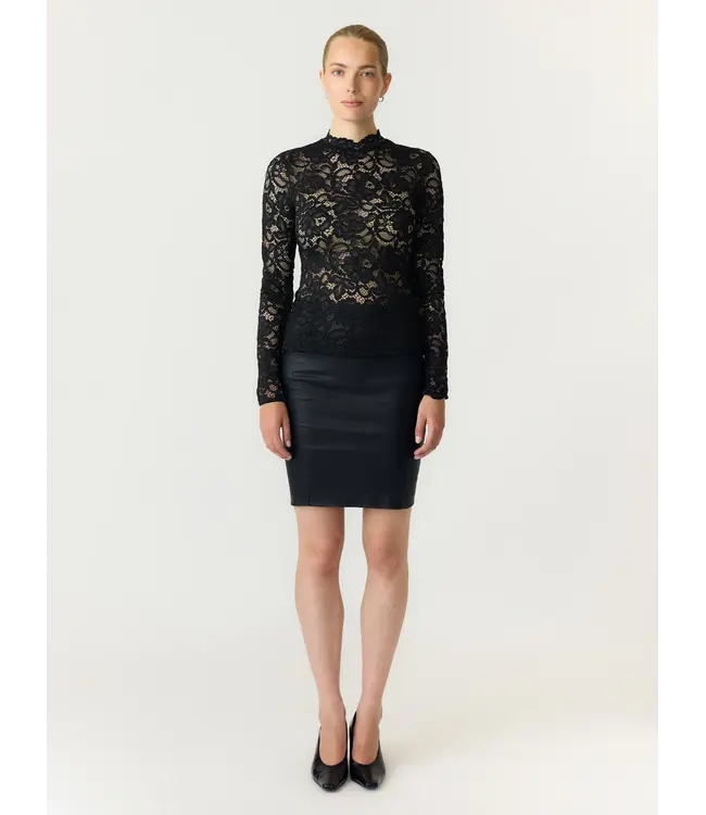 YASLACEY LS LACE TOP S. NOOS Black by Y.A.S.