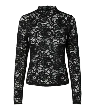Y.A.S. YASLACEY LS LACE TOP S. NOOS Black by Y.A.S.