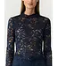YASLACEY LS LACE TOP S. NOOS Navy Blazer by Y.A.S.