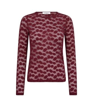 Co' couture PenolaCC O-Neck Blouse Wine Red by Co' couture