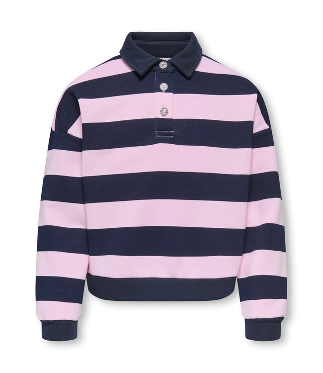 KOGSWEAT LS POLO SWT GRL Night Sky Pink Lady by Kids Only