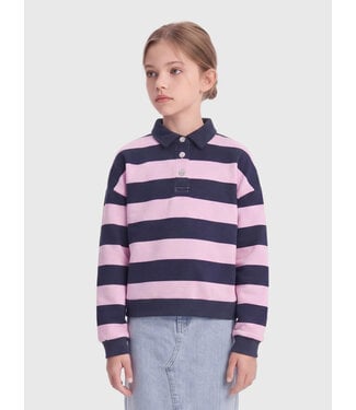 Kids Only KOGSWEAT LS POLO SWT GRL Night Sky Pink Lady by Kids Only