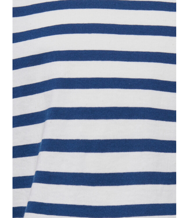 KMGLIDA LS RLX STRIPE TOP BF JRS Cloud Dancer Navy Peony/EMB Heart Rumba Red by Kids Only