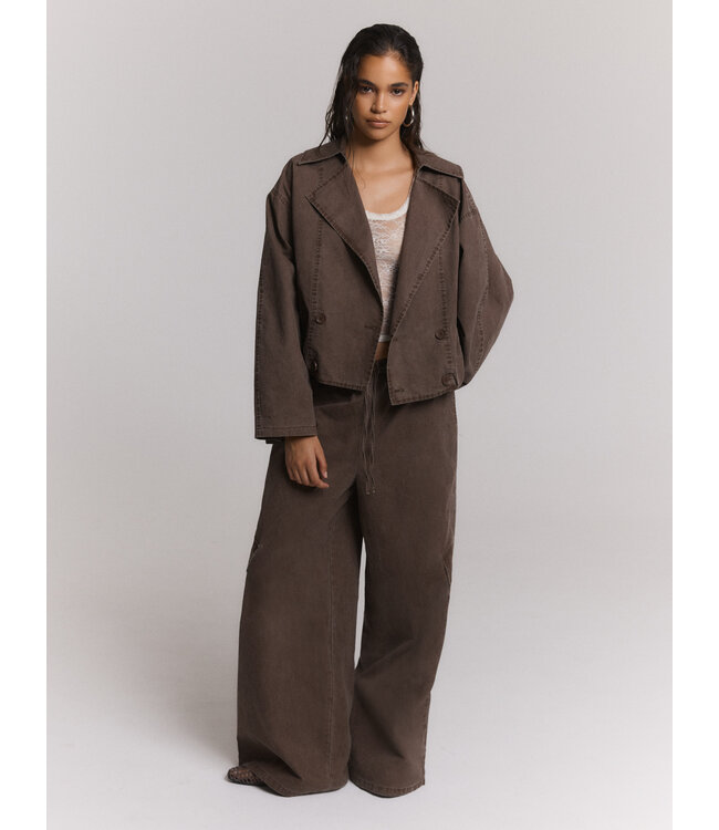 ladies woven washed bomber trenchcoat JOLANDA  by Refined Department