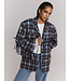 ladies woven check blazer fringes TORI  by Refined Department