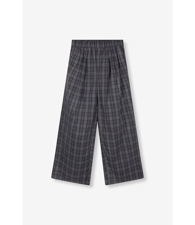 ladies woven wide leg check pants ZOEI  by Refined Department