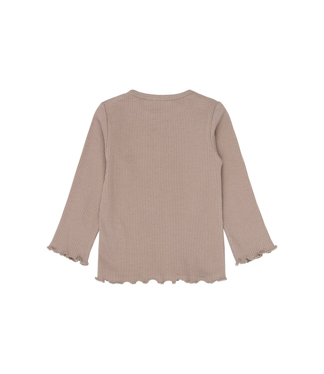 TNSTYania L_S Rib Tee Taupe Gray TN by The New