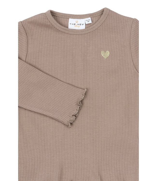 TNSTYania L_S Rib Tee Taupe Gray TN by The New