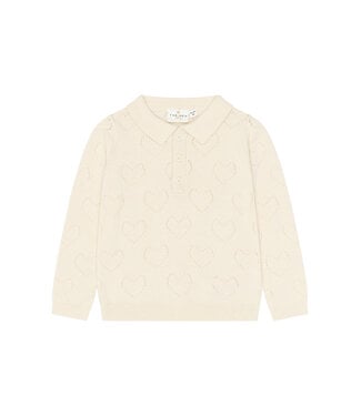 The New TNSTYnessa L_S Knit Polo Gardenia by The New