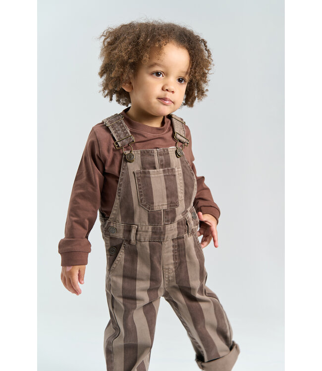 TNSTYlas Dungarees Taupe Gray Striped TN by The New