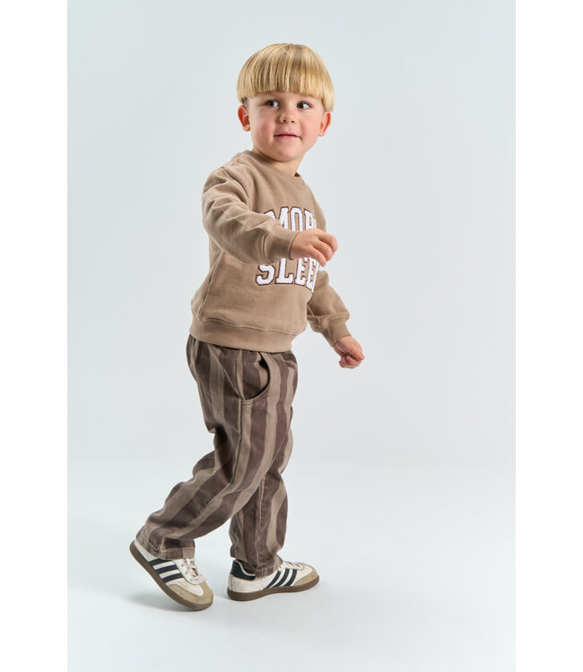 TNSTYlas Baggy Pants Taupe Gray Striped TN by The New