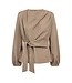 LunaCC Tie Blouse Taupe by Co' couture
