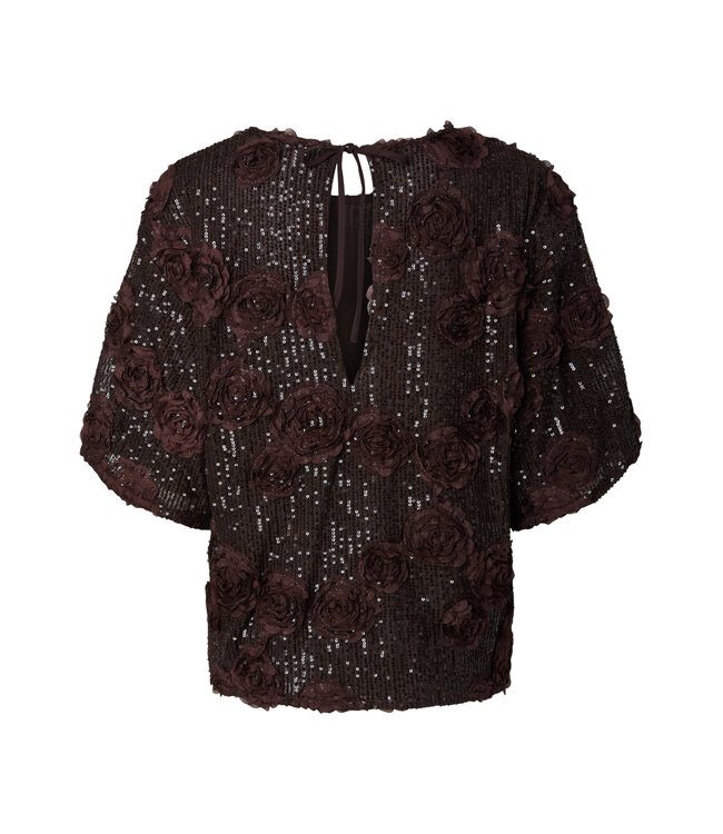YASELYSIA 2/4 SEQUIN TOP - SHOW Coffee Bean by Y.A.S.