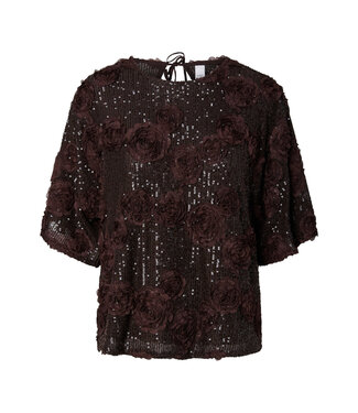 Y.A.S. YASELYSIA 2/4 SEQUIN TOP - SHOW Coffee Bean by Y.A.S.