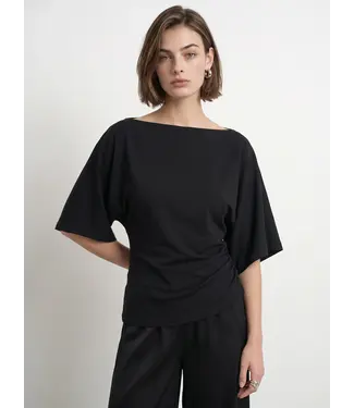 HPDP HDYURI SS DRAPED TOP Black by HPDP
