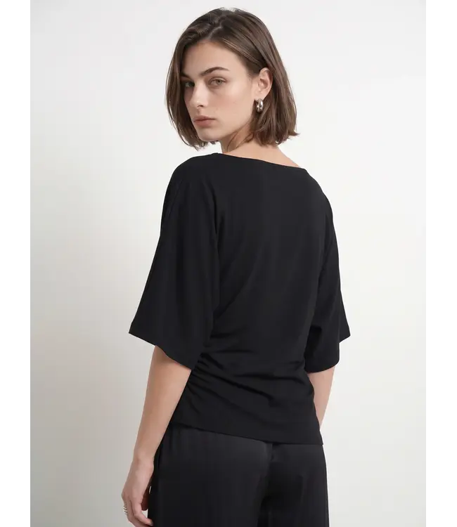 HDYURI SS DRAPED TOP Black by HPDP