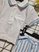 Boboli Polo shirt wit/lichtblauw Rick