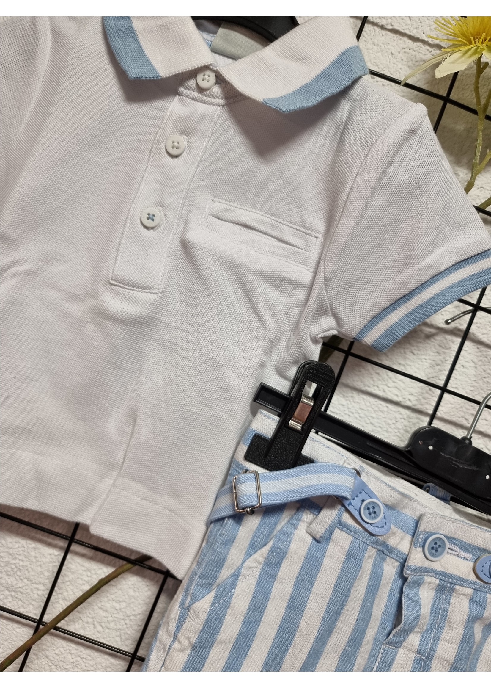 Boboli Polo shirt wit/lichtblauw Rick