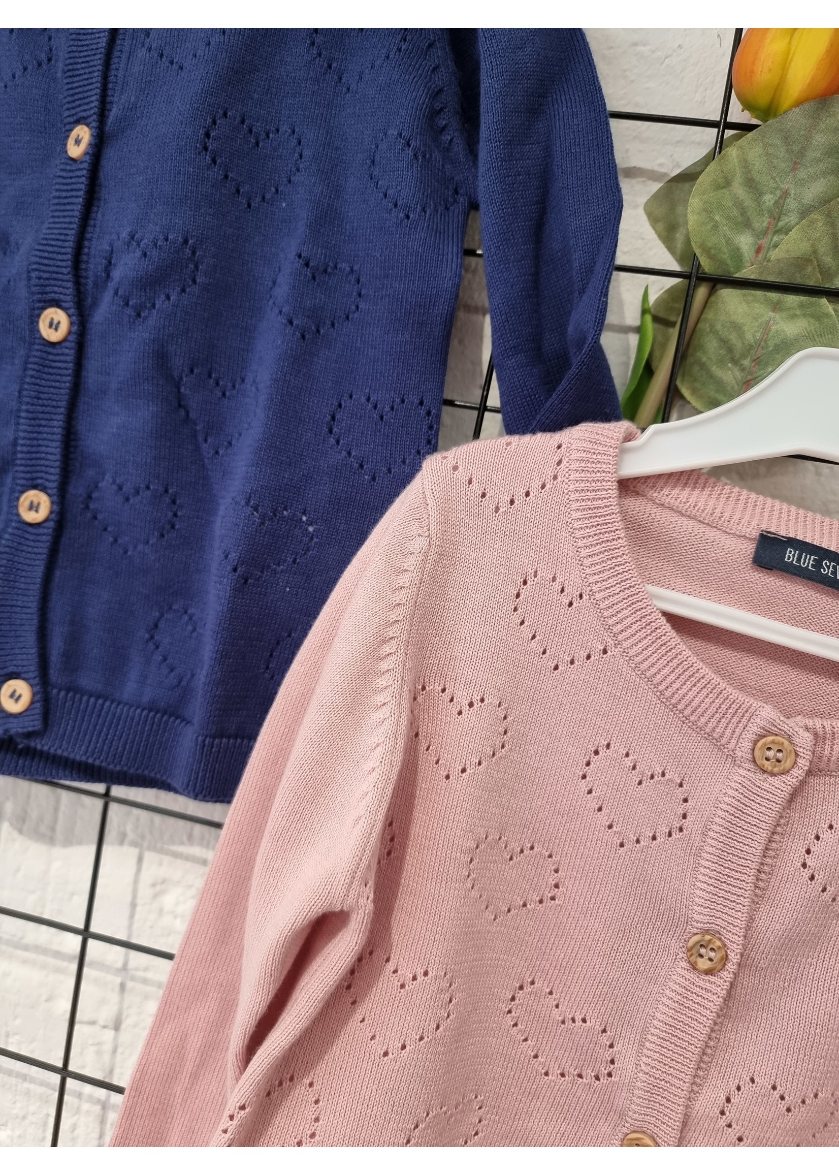 Fijn gebreid vestje met opengewerkt hartje