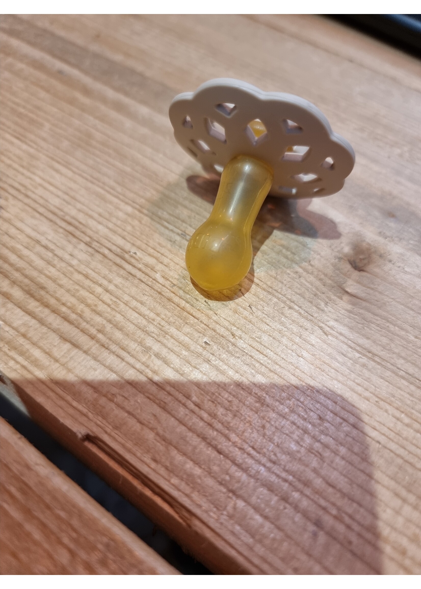 Bibs speen bloemetje beige Gentlefashion