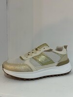 Sneaker Beige Goudglinster