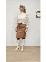 GentleFashion Leatherlook rok Cognac