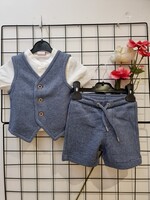 Soft broek Tim blauw kort