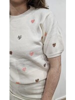 Flamant Rose Gebreide top Ecry hartjes