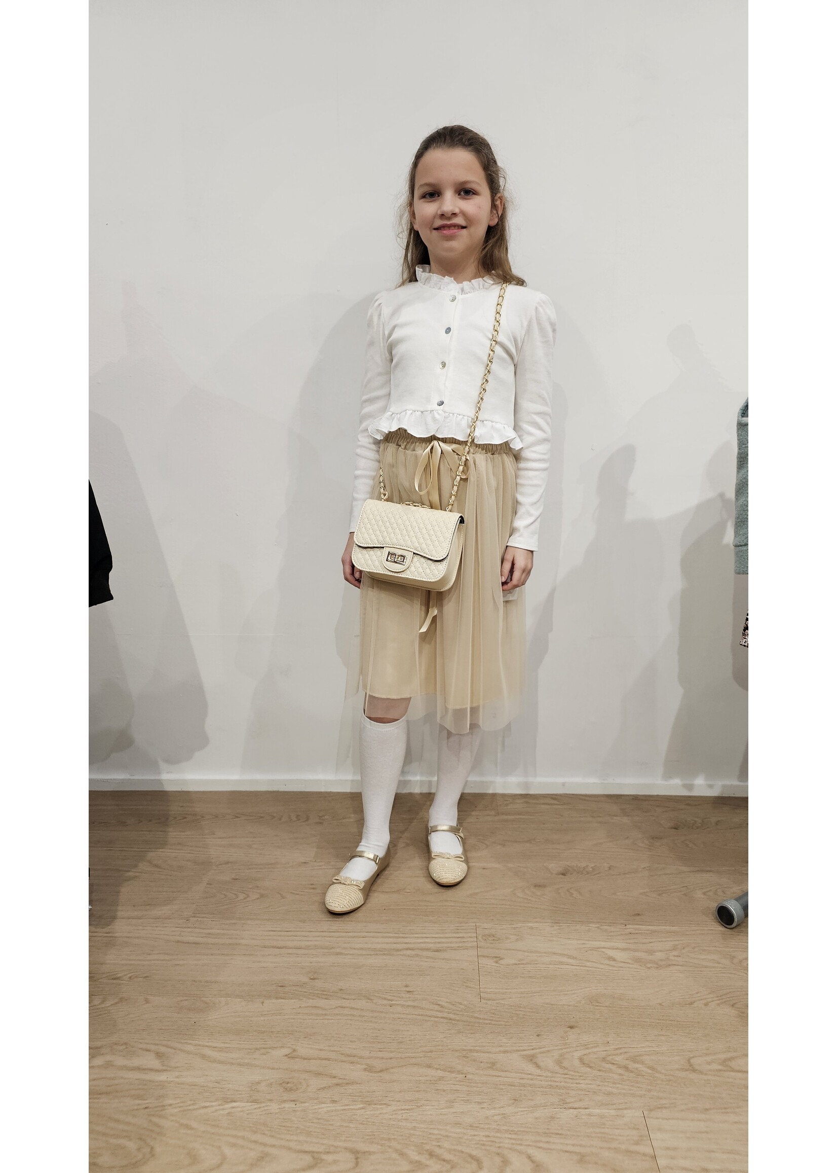 Lange tule rok Beige