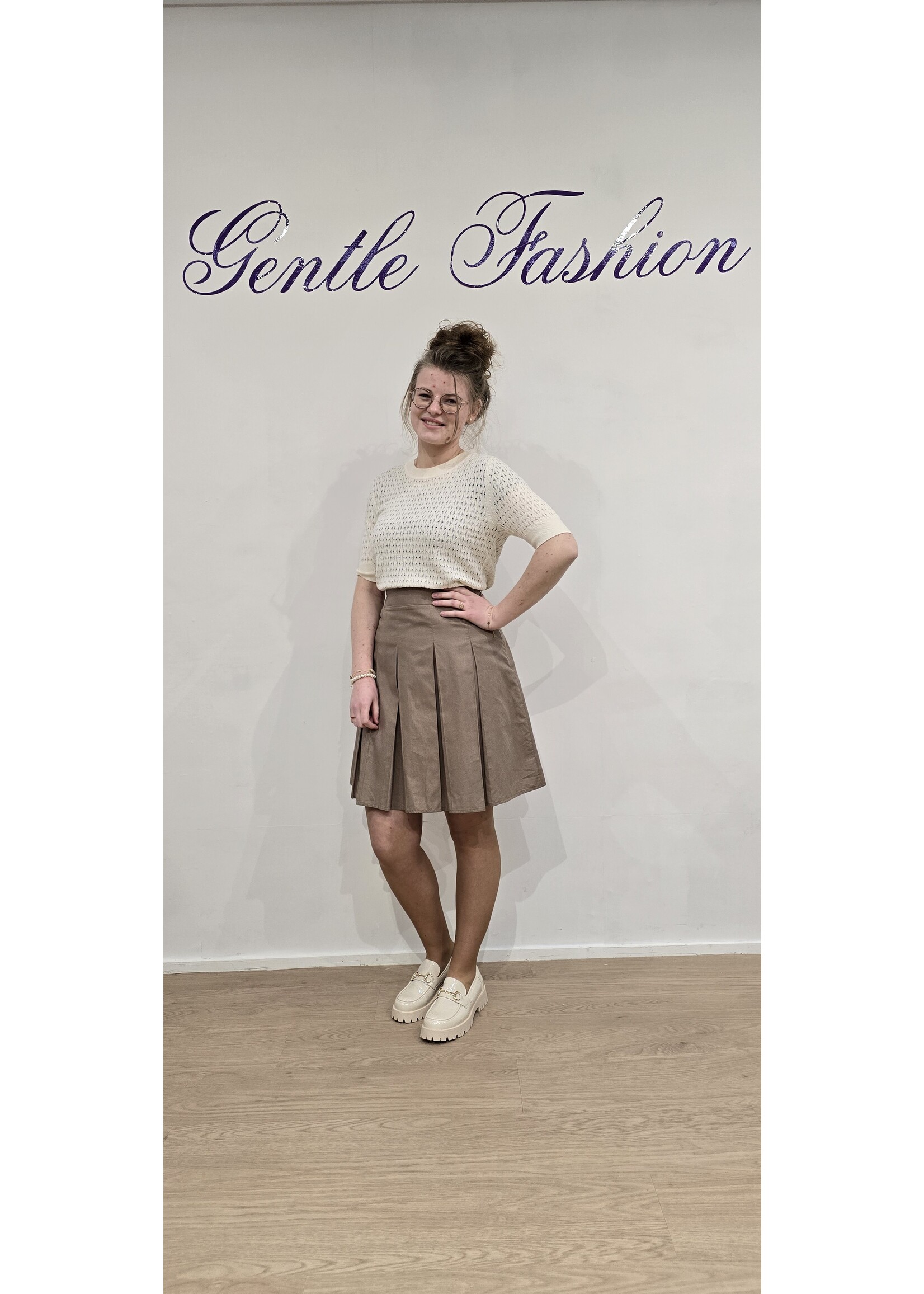 GentleFashion Plooirok khaki