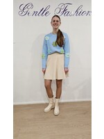 GentleFashion Knitwear rokje Yuna Beige