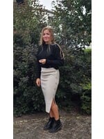 Knitwear rok met split 5 kleuren