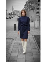 Travel dress met pofmouw en rits Blauw